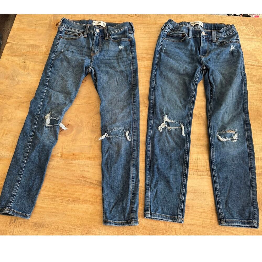 Abercrombie super skinny blue jeans , adjustable waist , size 9/10